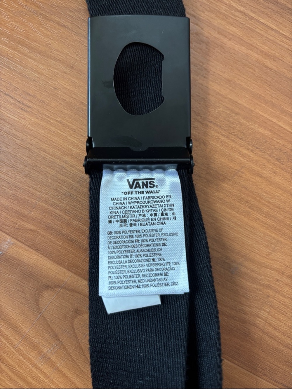 Unisex Vans Black Fabric Belt - Picture 7 of 7